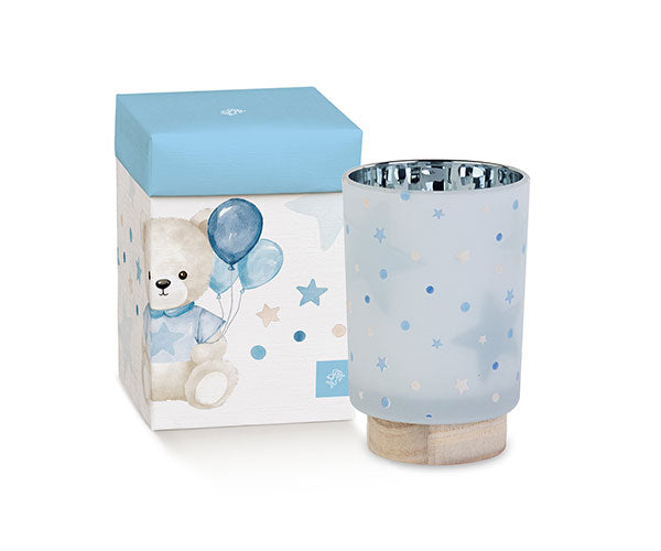 Lampada vetro STELLINE CELESTE cm.10x14 Cupido& co
